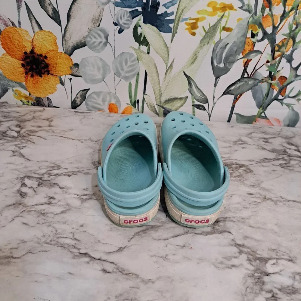 Crocs Kids‎ Crocband ll Clogs Blue Candy/ Pink Size Junior 3